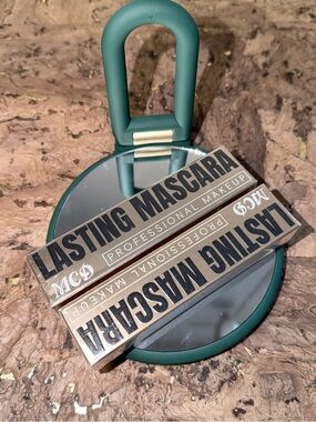 Double Sided Make Up Mirror + Lasting Mascara, Green or Blue In Original Packing